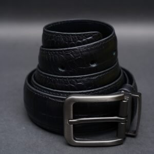 Alternative view of Zays Handcrafted Genuine Leather Belt for Men – Premium Quality, Adjustable, Stylish & Durable (ZMB127-Black)