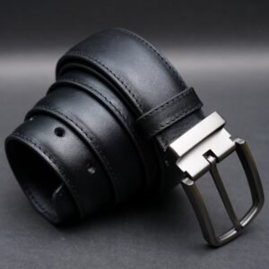 Alternative view of Zays Handcrafted Genuine Leather Belt for Men – Premium Quality, Adjustable, Stylish & Durable (ZMB134-Black)