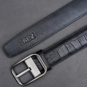 Alternative view of Zays Handcrafted Genuine Leather Belt for Men – Premium Quality, Adjustable, Stylish & Durable (ZMB122-Black)