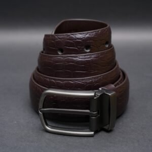 Zays Handcrafted Genuine Leather Belt for Men – Premium Quality, Adjustable, Stylish & Durable (ZMB135-Chocolate)