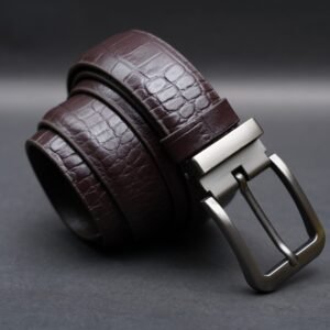 Zays Handcrafted Genuine Leather Belt for Men – Premium Quality, Adjustable, Stylish & Durable (ZMB128-Chocolate)