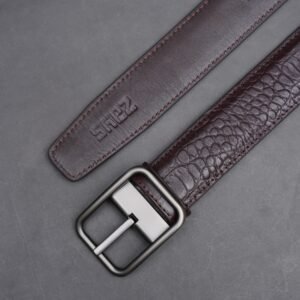 Alternative view of Zays Handcrafted Genuine Leather Belt for Men – Premium Quality, Adjustable, Stylish & Durable (ZMB123-Chocolate)