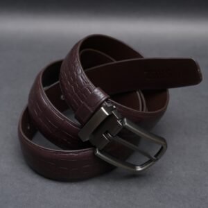 Alternative view of Zays Handcrafted Genuine Leather Belt for Men – Premium Quality, Adjustable, Stylish & Durable (ZMB135-Chocolate)