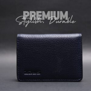 Zays Premium Eco-Friendly Leather Magnetic Card Holder Mini Wallet (ZCW111-Navy)
