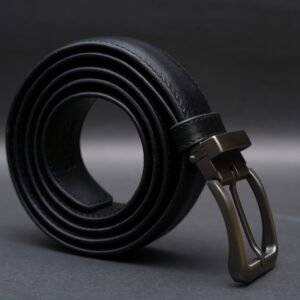Zays Handcrafted Genuine Leather Belt for Men – Premium Quality, Adjustable, Stylish & Durable (ZMB130-Black)