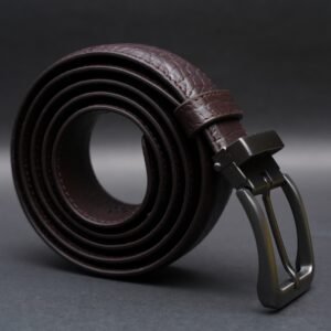 Zays Handcrafted Genuine Leather Belt for Men – Premium Quality, Adjustable, Stylish & Durable (ZMB126-Chocolate)