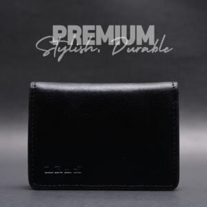 Zays Premium Eco-Friendly Leather Magnetic Card Holder Mini Wallet (ZCW109-Black)