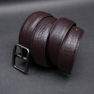 Alternative view of Zays Handcrafted Genuine Leather Belt for Men – Premium Quality, Adjustable, Stylish & Durable (ZMB121-Chocolate)