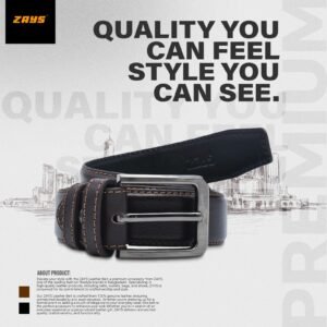 Alternative view of Zays Oversized Genuine Leather Belt for Men | Handcrafted 100% Full-Grain Leather | Durable & Adjustable Plus Size Belt (up to 60")