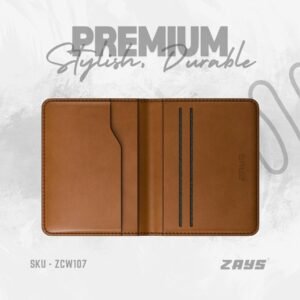 Zays Handcrafted Premium Leather Super Slim Card Holder Mini Wallet (ZCW107-Brown)