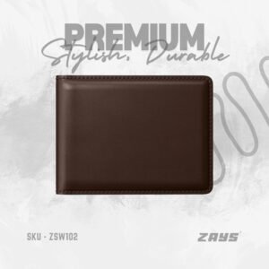 Zays Handcrafted Premium Leather Bifold Short Wallet (ZSW102-Chocolate)