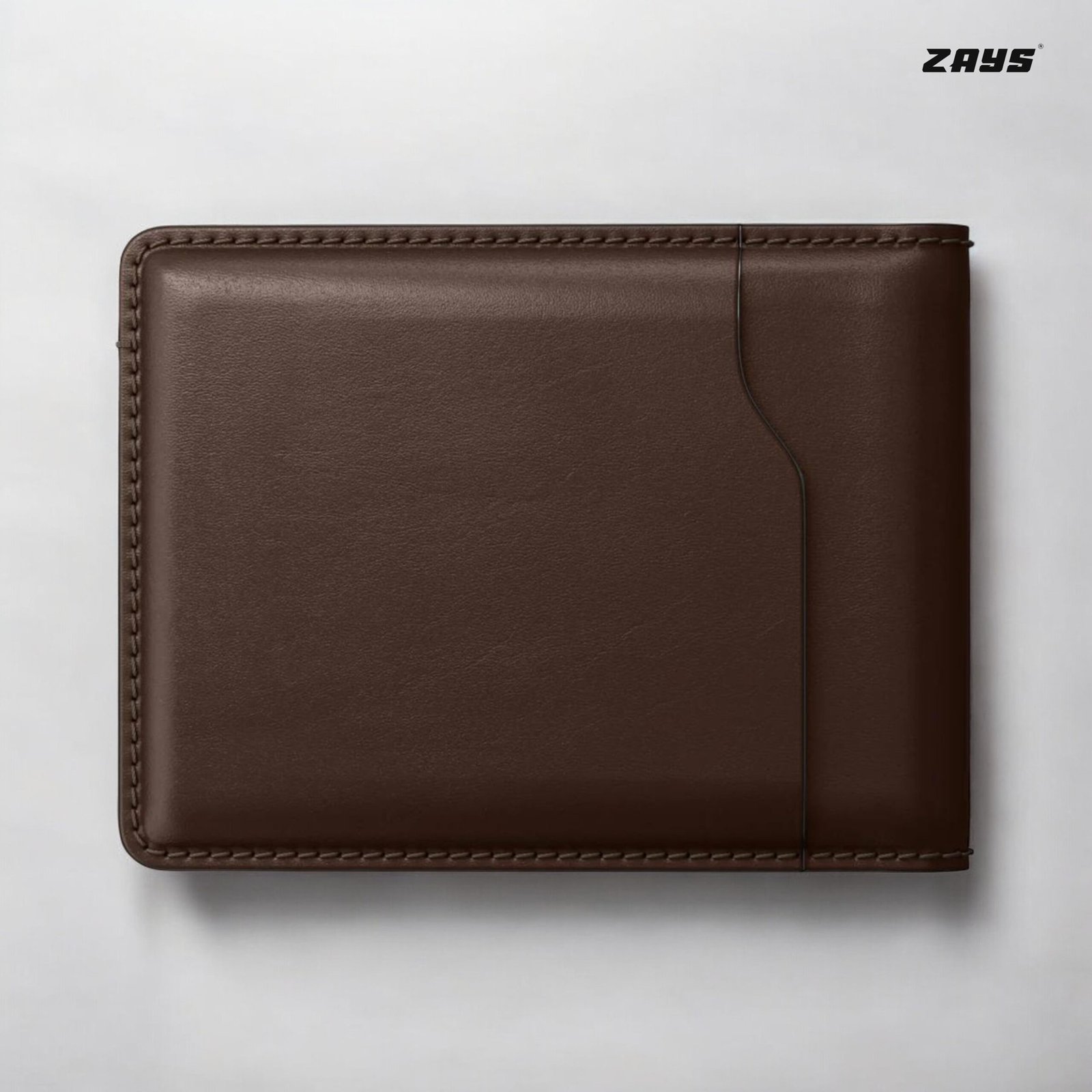 Zays Handcrafted Premium Leather Bifold Short Wallet (ZSW102-Chocolate) - Image 2