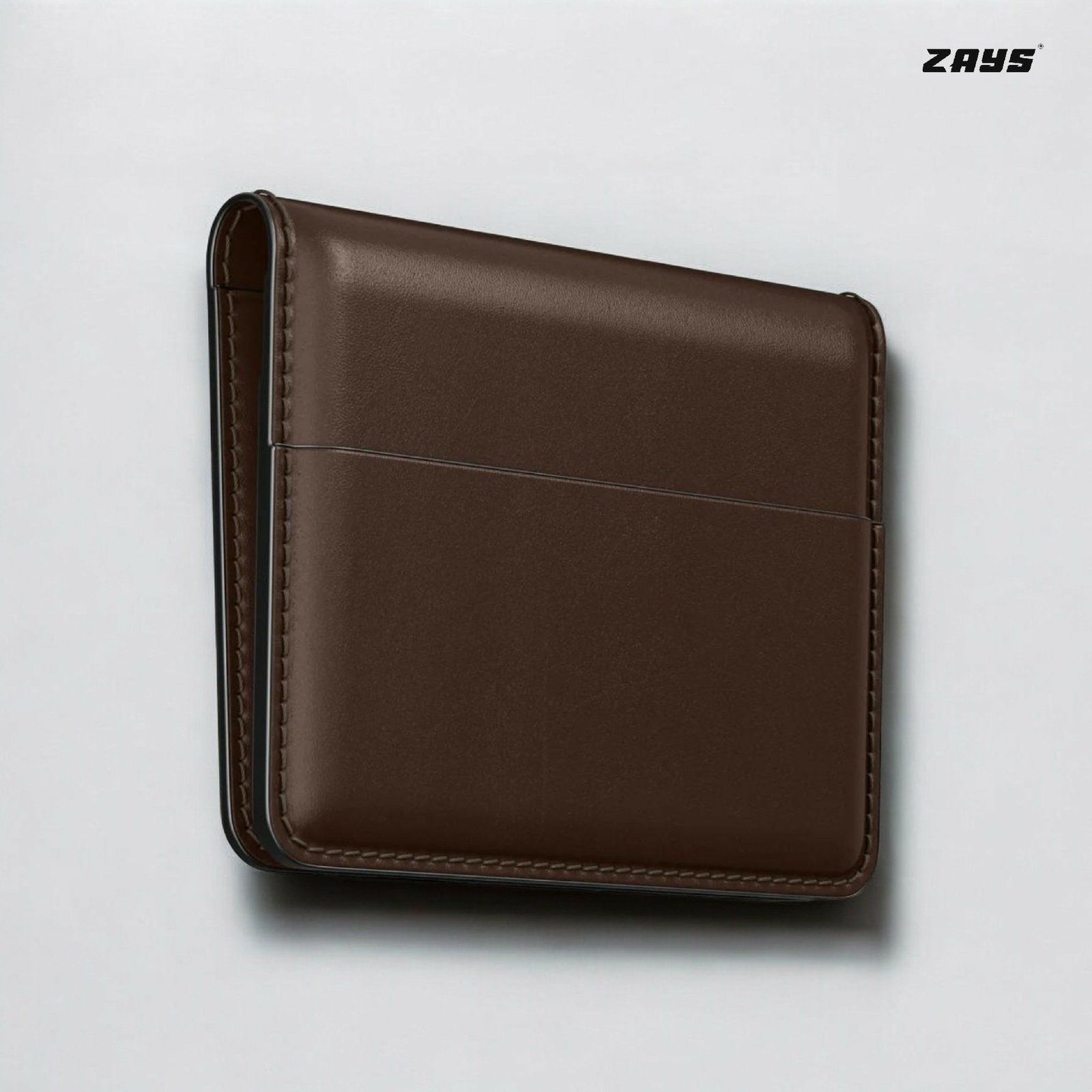 Zays Handcrafted Premium Leather Super Slim Card Holder Mini Wallet (ZCW108-Chocolate) - Image 2