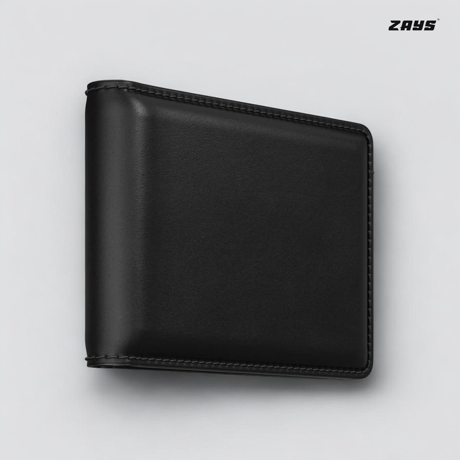 Zays Handcrafted Premium Leather Bifold Short Wallet (ZSW101-Black) - Image 8