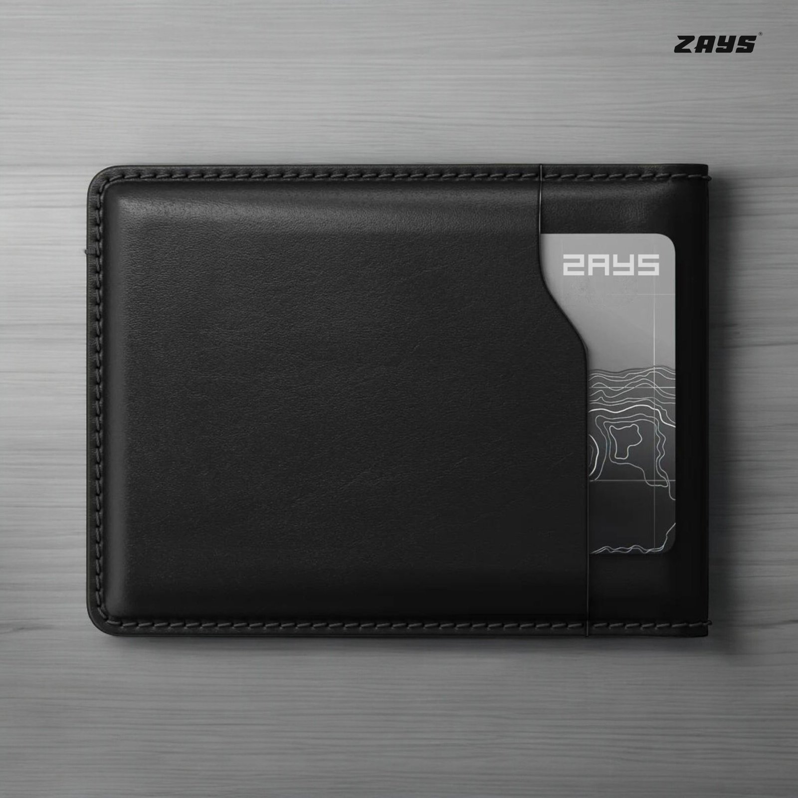 Zays Handcrafted Premium Leather Bifold Short Wallet (ZSW101-Black) - Image 6
