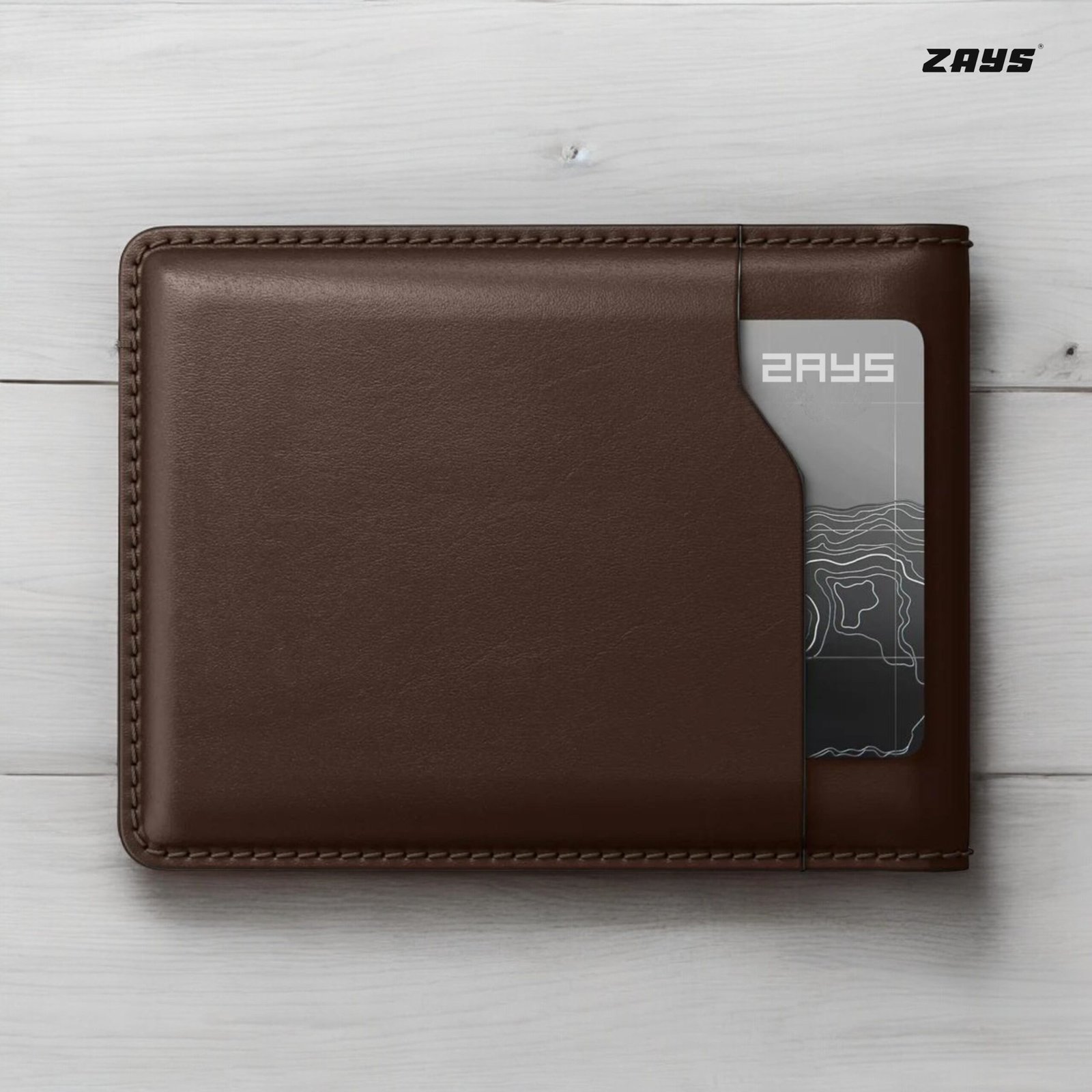 Zays Handcrafted Premium Leather Bifold Short Wallet (ZSW102-Chocolate) - Image 5