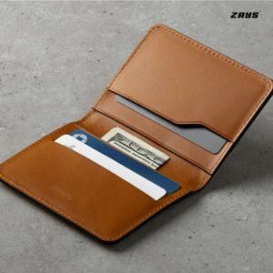 Alternative view of Zays Handcrafted Premium Leather Super Slim Card Holder Mini Wallet (ZCW107-Brown)