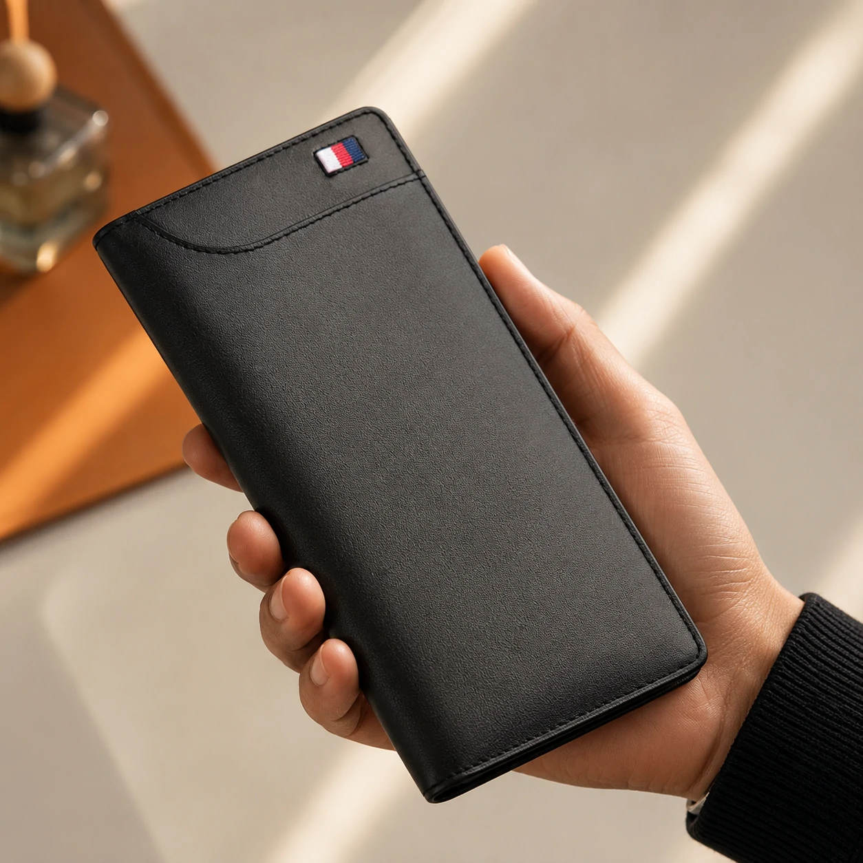 Zays Ultra-Thin Genuine Leather Long Wallet Slim, Durable with Multiple Pockets - W116 - Image 5