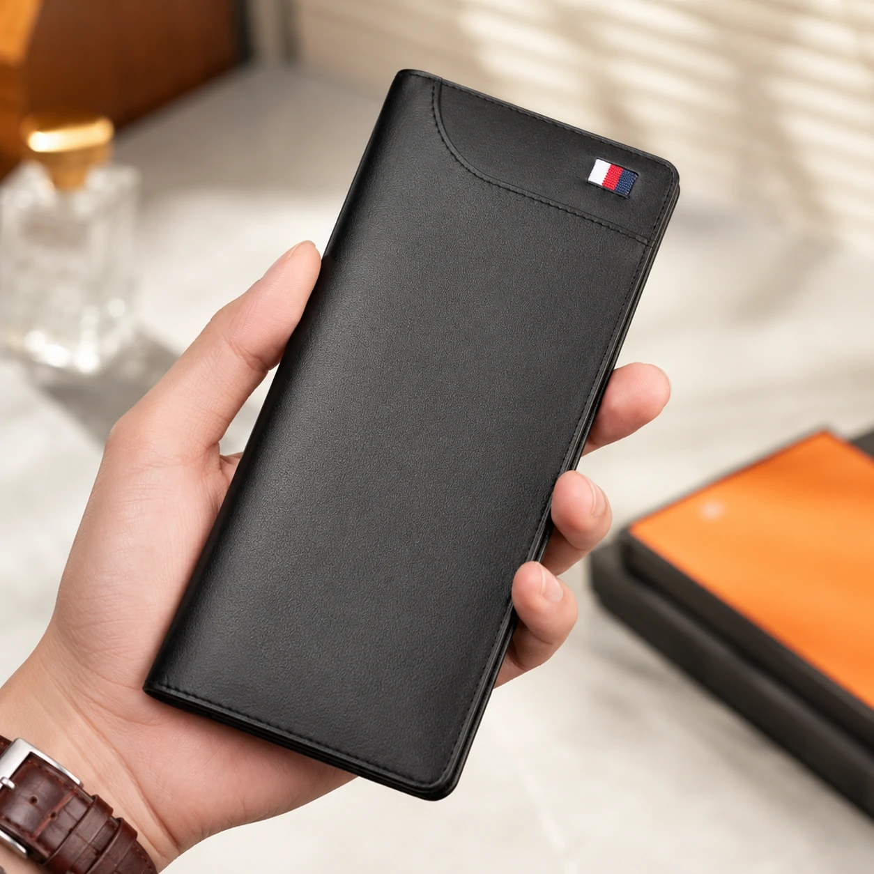 Zays Ultra-Thin Genuine Leather Long Wallet Slim, Durable with Multiple Pockets - W116 - Image 8