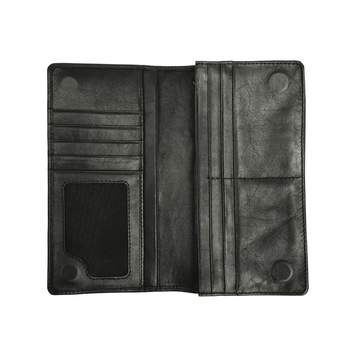 Zays Handcrafted Premium Eco-Friendly Leather Long Wallet for Max 2 Mobile (ZLW107-Black) - Image 5