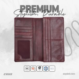 Zays Handcrafted Premium Eco-Friendly Leather Long Wallet for Max 2 Mobile (ZLW108-Chocolate)