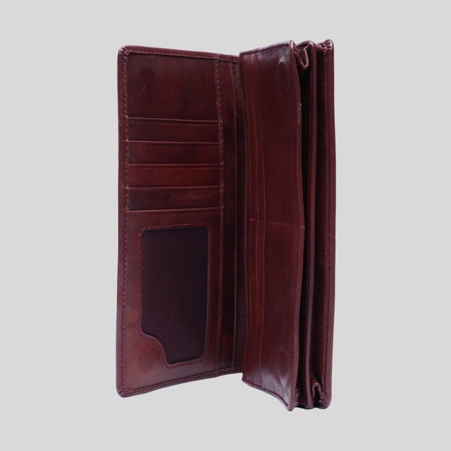 Zays Handcrafted Premium Eco-Friendly Leather Long Wallet for Max 2 Mobile (ZLW108-Chocolate) - Image 4