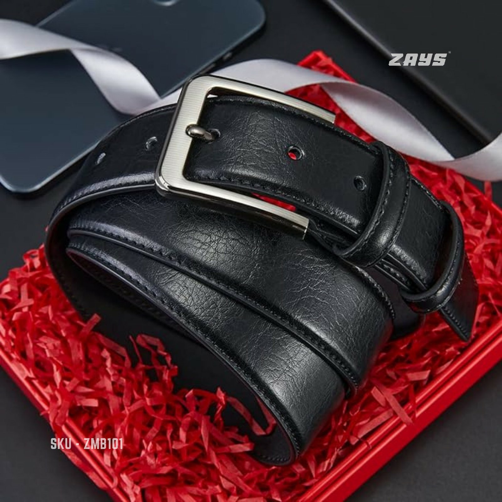 Zays Oversized Genuine Leather Belt for Men | Handcrafted 100% Full-Grain Leather | Durable & Adjustable Plus Size Belt (up to 60") - Image 2