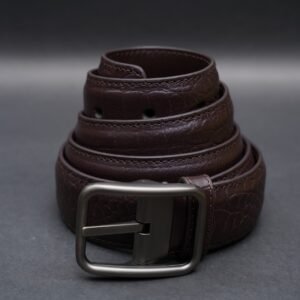 Zays Handcrafted Genuine Leather Belt for Men – Premium Quality, Adjustable, Stylish & Durable (ZMB123-Chocolate)