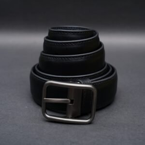 Zays Handcrafted Genuine Leather Belt for Men – Premium Quality, Adjustable, Stylish & Durable (ZMB124-Black)