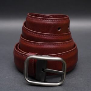 Zays Handcrafted Genuine Leather Belt for Men – Premium Quality, Adjustable, Stylish & Durable (ZMB125-Red Brown)