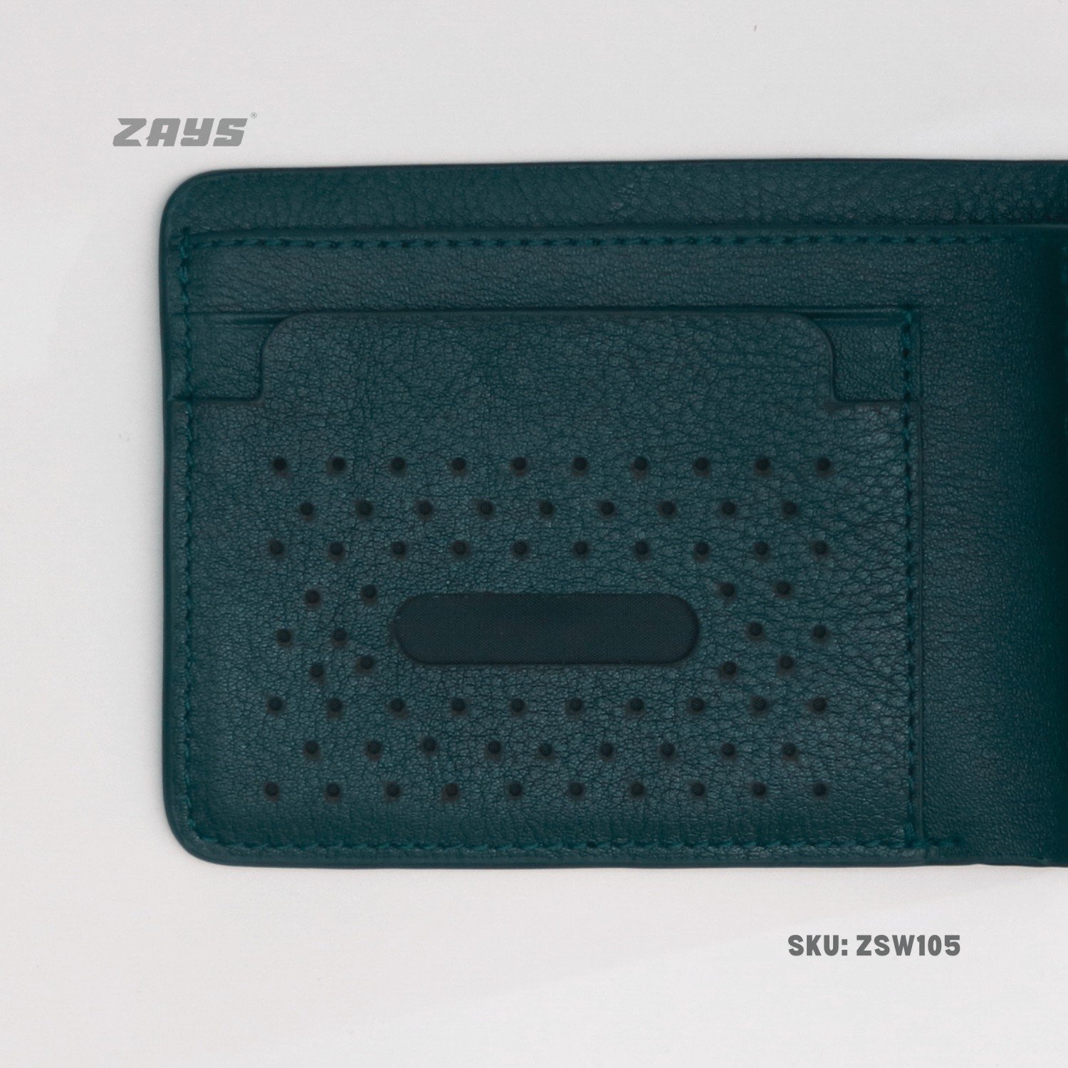Zays Handcrafted Premium Leather Bifold Short Wallet (ZSW105-Bottle Green) - Image 4