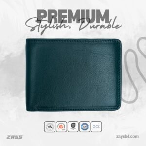 Zays Handcrafted Premium Leather Bifold Short Wallet (ZSW108-Bottle Green)