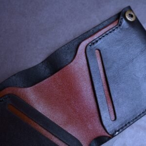 Alternative view of Zays Super Slim Bifold Leather Short Wallet for Unisex (ZSW109-Black With Black Trade)