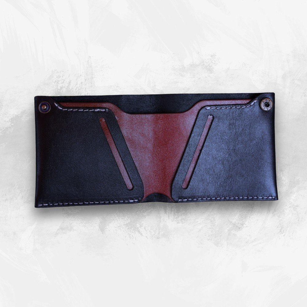 Zays Super Slim Bifold Leather Short Wallet for Unisex (ZSW110-Black With White Trade) - Image 9