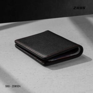 Alternative view of Zays Handcrafted Premium Leather Bifold Short Wallet (ZSW124-Black)
