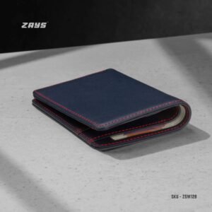 Alternative view of Zays Handcrafted Premium Leather Bifold Short Wallet (ZSW128-Navy)