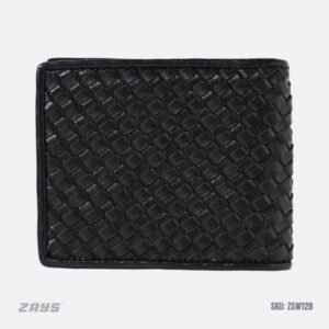 Alternative view of Zays Handcrafted Real Patti Design Premium Genuine Leather Bifold Short Wallet (ZSW129-Black)