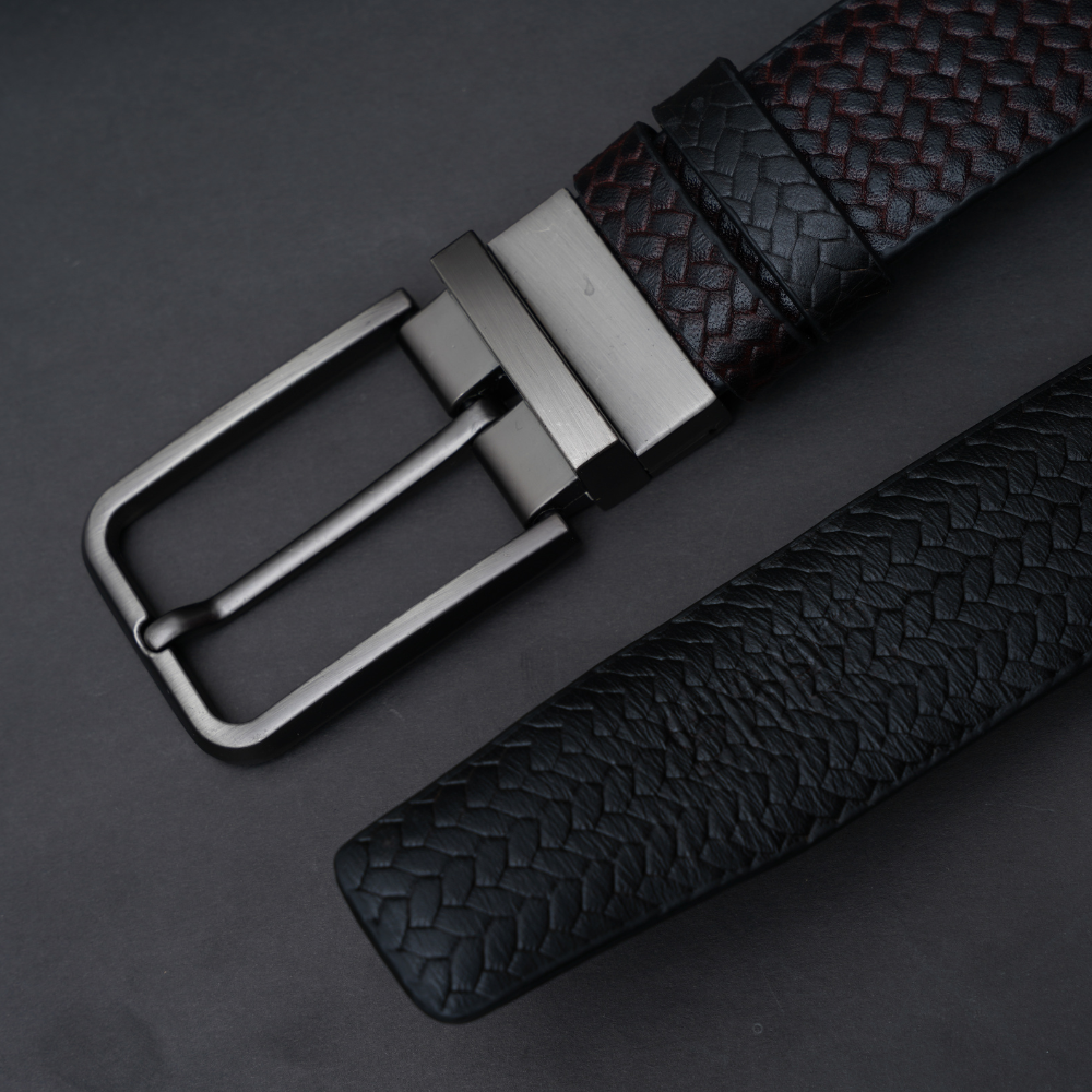 Zays Reversible Handcrafted Genuine Leather Belt for Men – Premium Quality, Adjustable, Stylish & Durable - ZMB141 - Image 3