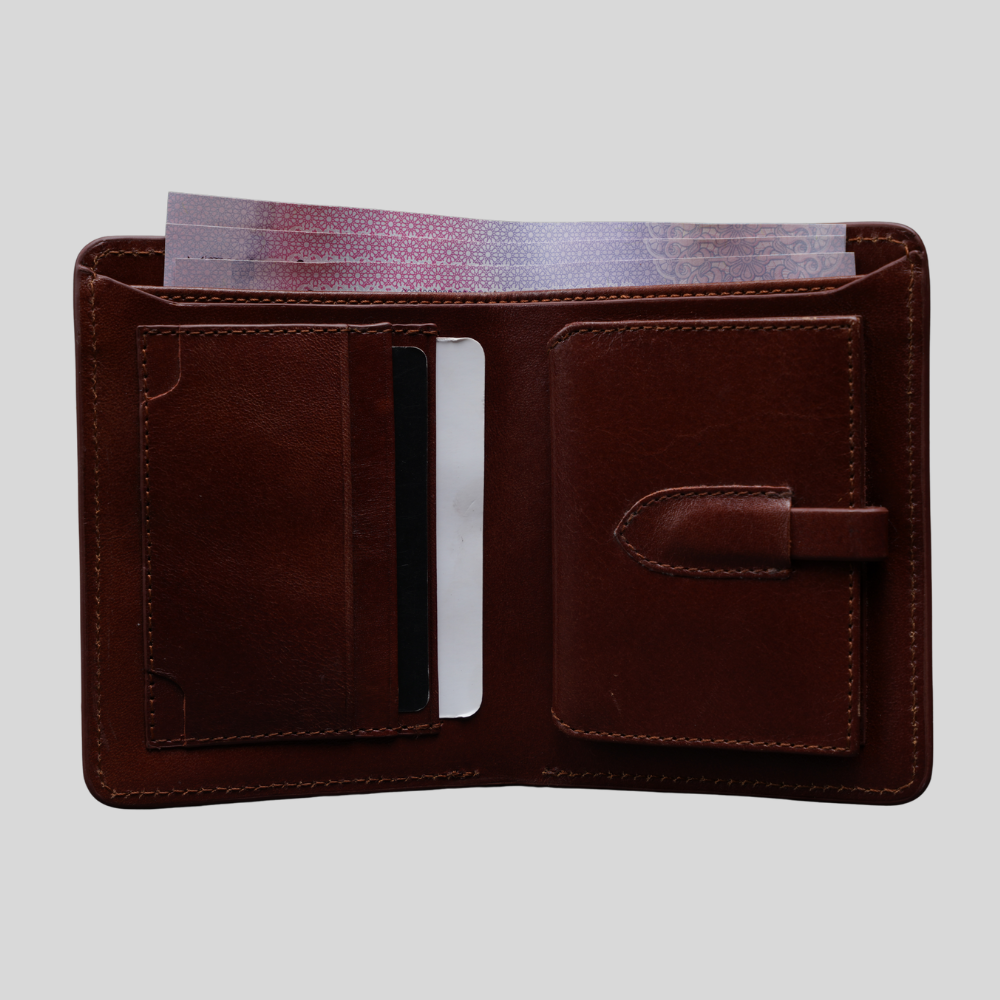 Zays Handcrafted Premium Oil Pull Up Leather Bifold Short Wallet for Unisex - ZSW132 - Image 2