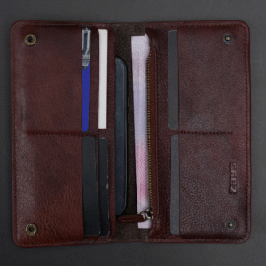 Alternative view of Zays Handcrafted Full-Grain Leather Long Wallet - Elegant, Durable, and Functional for Everyday Use (LW104-Chocolate)