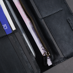 Alternative view of Zays Handcrafted Full-Grain Leather Long Wallet - Elegant, Durable, and Functional for Everyday Use (LW105-Black)