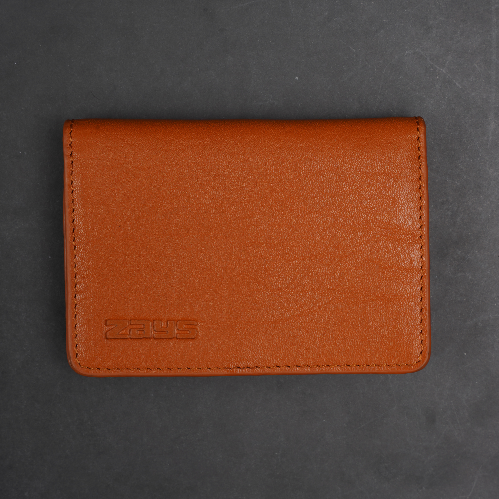 Zays Premium Eco-Friendly Leather Magnetic Card Holder Mini Wallet (ZCW110-Tan Brown) - Image 3