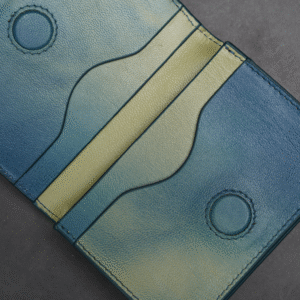 Alternative view of Zays Premium Eco-Friendly Leather Magnetic Card Holder Mini Wallet (ZCW115-Sky & Cream Mix)