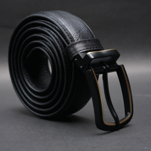 Zays Handcrafted Genuine Leather Belt for Men – Premium Quality, Adjustable, Stylish & Durable (ZMB155-Black)