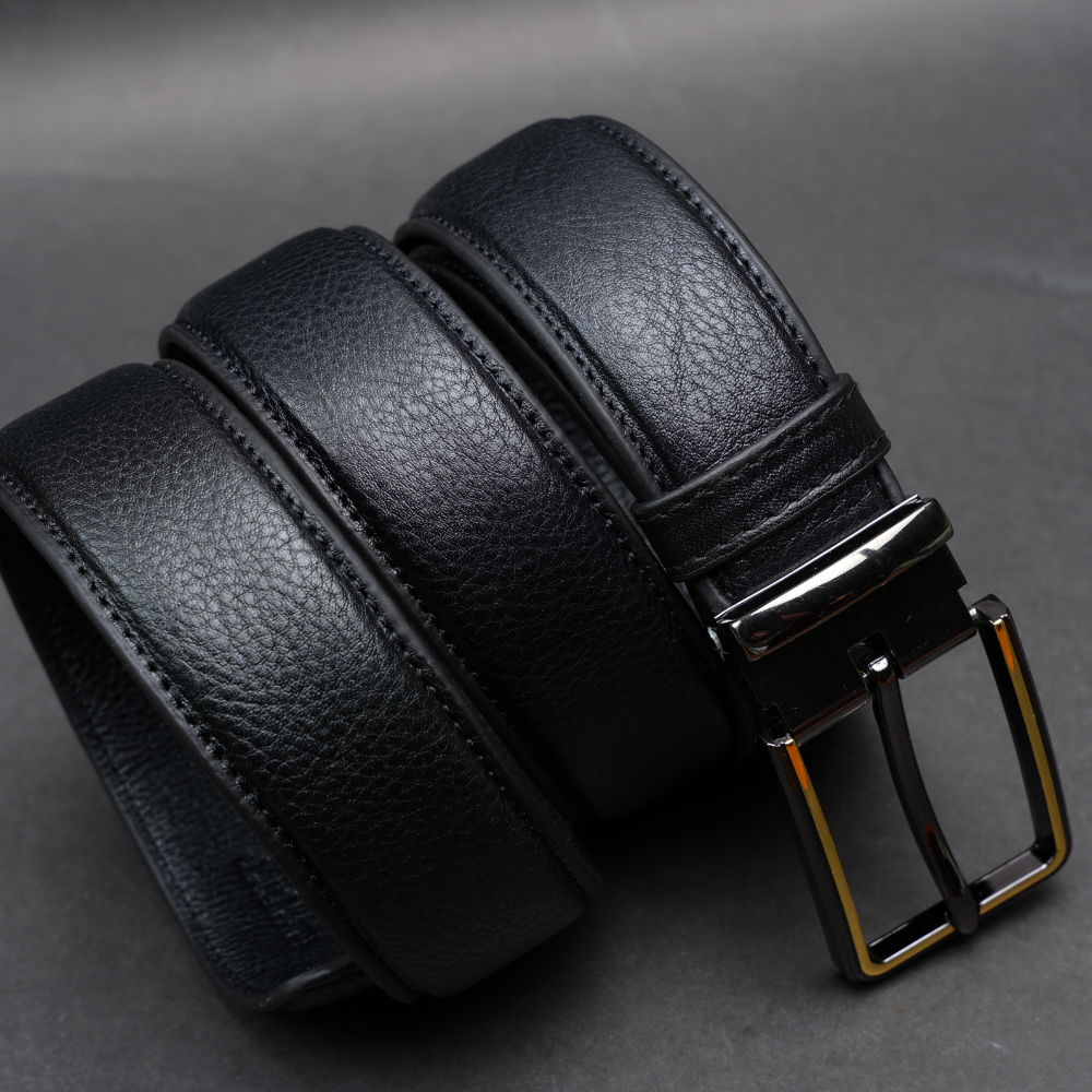 Zays Handcrafted Genuine Leather Belt for Men – Premium Quality, Adjustable, Stylish & Durable (ZMB156-Black) - Image 10
