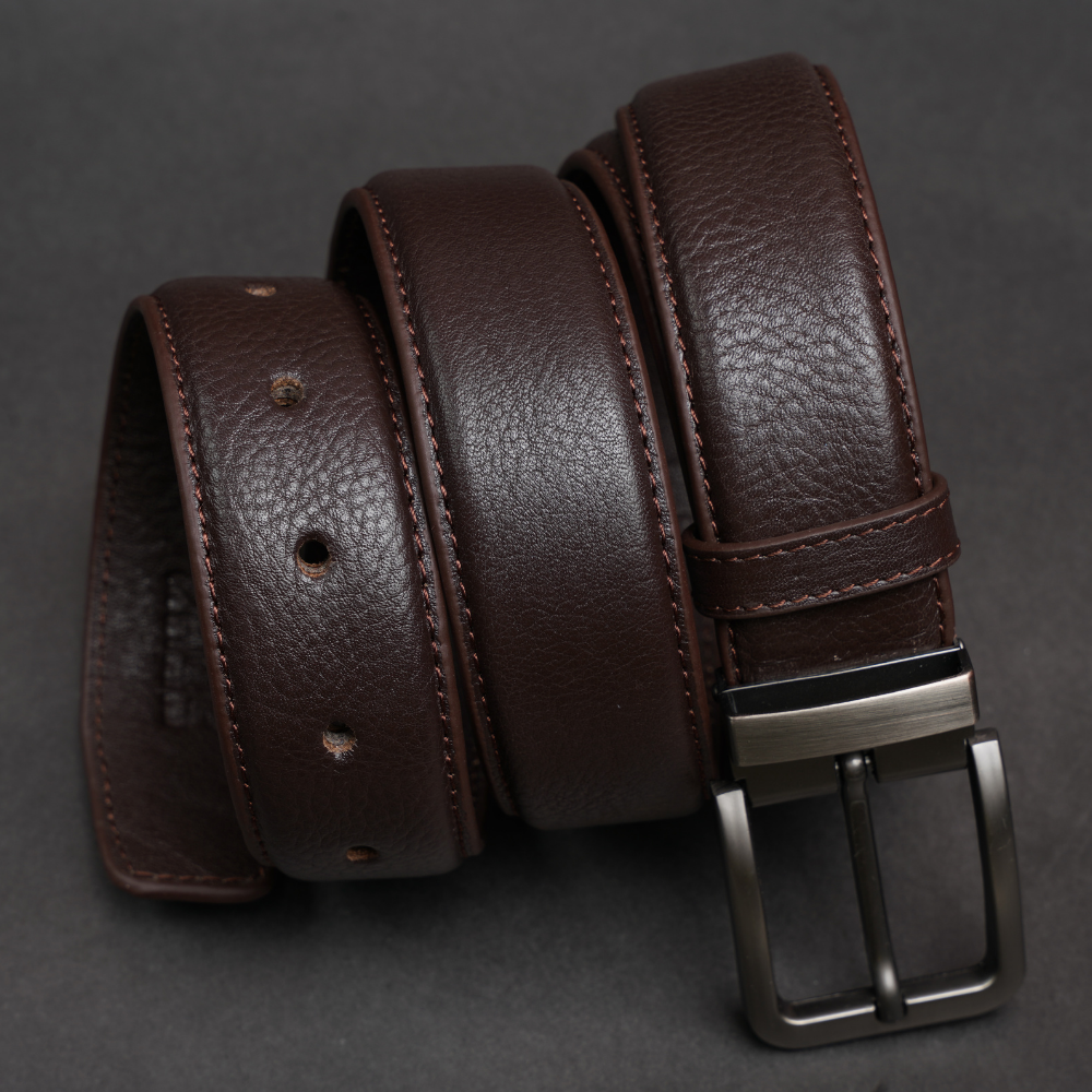 Zays Handcrafted Genuine Leather Belt for Men – Premium Quality, Adjustable, Stylish & Durable (ZMB161-Chocolate) - Image 4