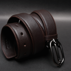 Alternative view of Zays Handcrafted Genuine Leather Belt for Men – Premium Quality, Adjustable, Stylish & Durable (ZMB179-Chocolate)