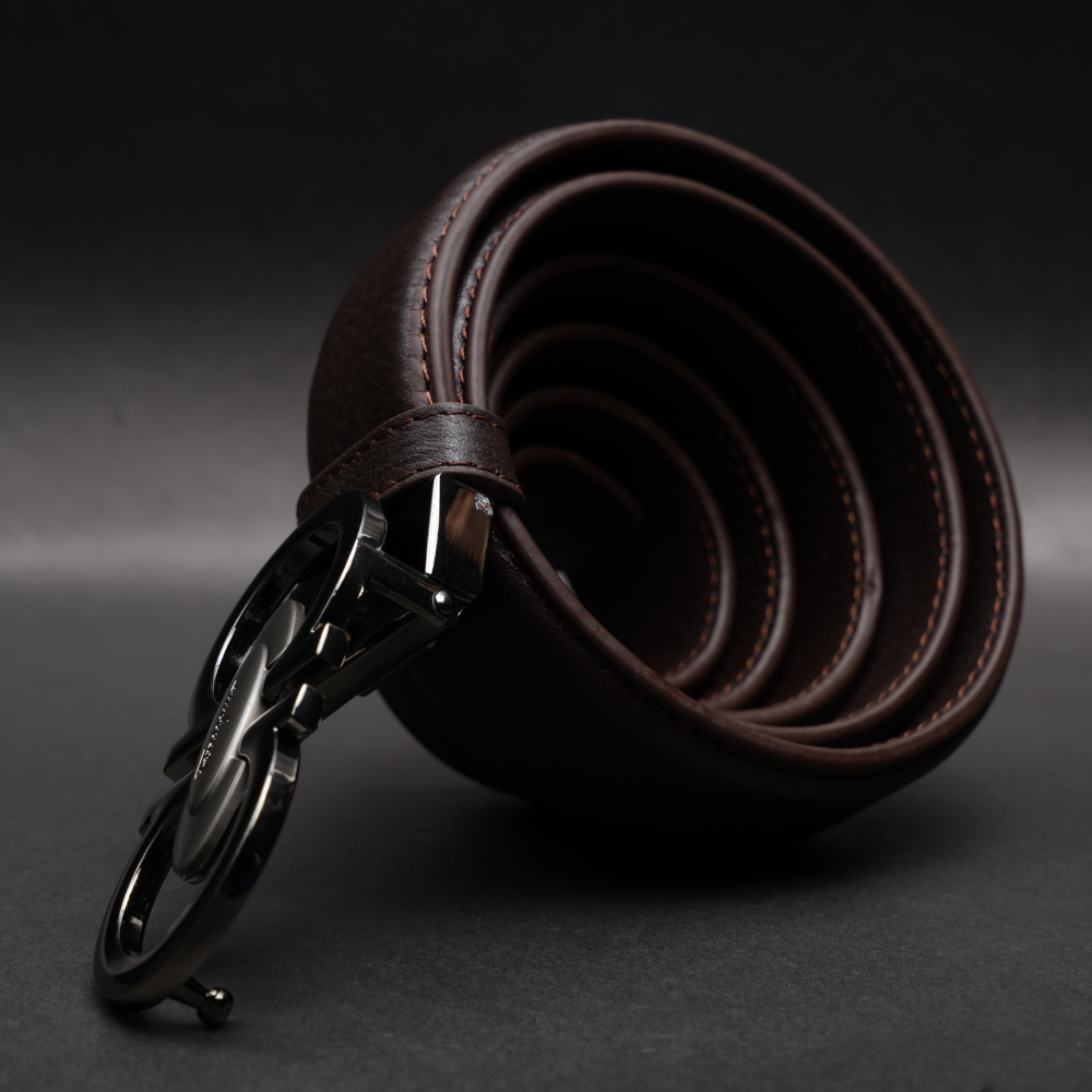 Zays Handcrafted Genuine Leather Belt for Men – Premium Quality, Adjustable, Stylish & Durable (ZMB181-Chocolate) - Image 2