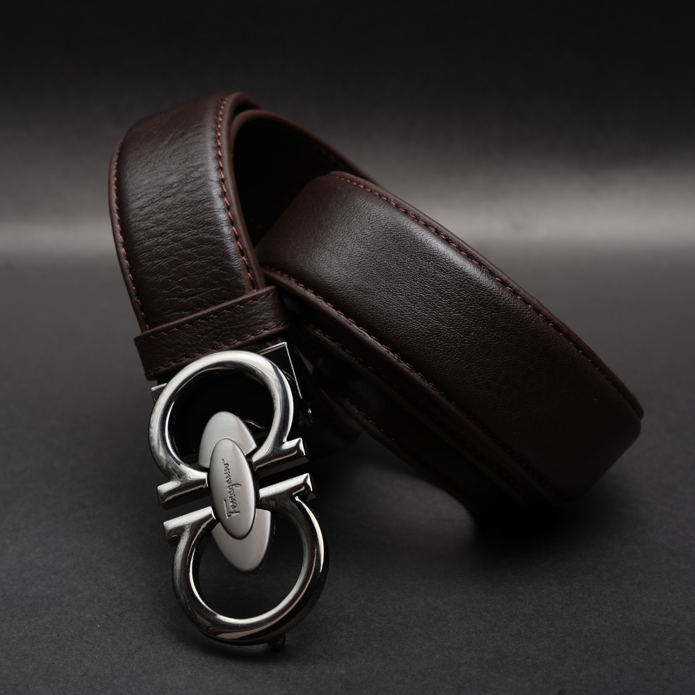 Zays Handcrafted Genuine Leather Belt for Men – Premium Quality, Adjustable, Stylish & Durable (ZMB181-Chocolate)