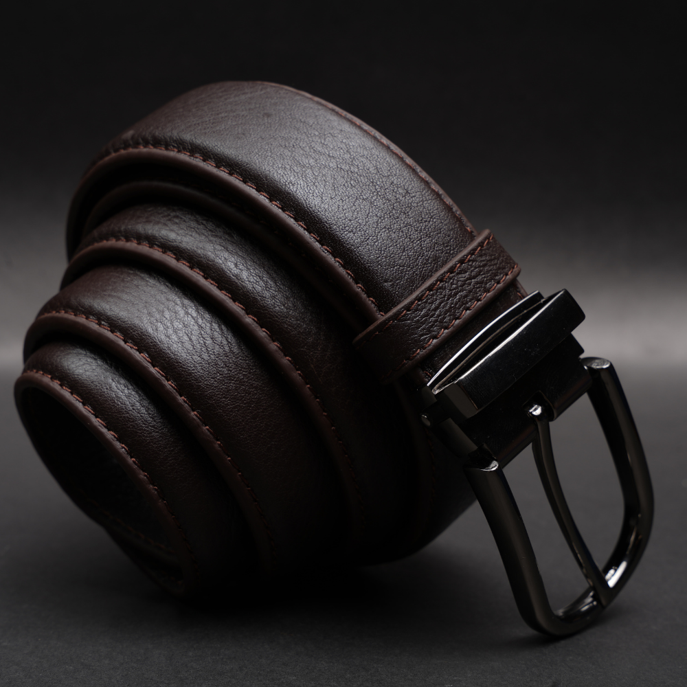 Zays Handcrafted Genuine Leather Belt for Men – Premium Quality, Adjustable, Stylish & Durable (ZMB167-Chocolate) - Image 3
